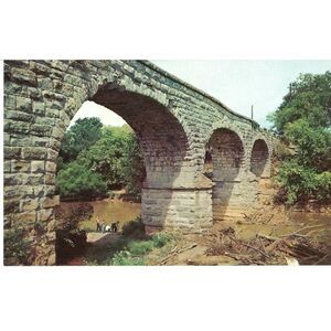 Postcard Old Stone Bridge Spanning the Elk River Fayetteville Tennessee USA